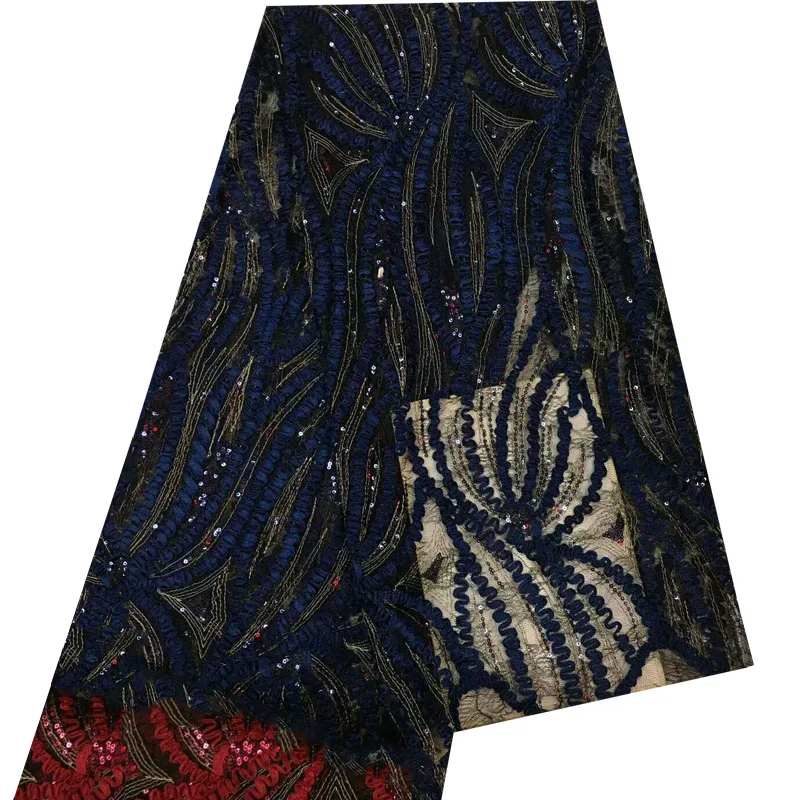 High Quality Nigerian 3D Wedding Lace Fabric Gold Latest African Laces 2018 French Net With Sequins for Dress F851-1 | Дом и сад