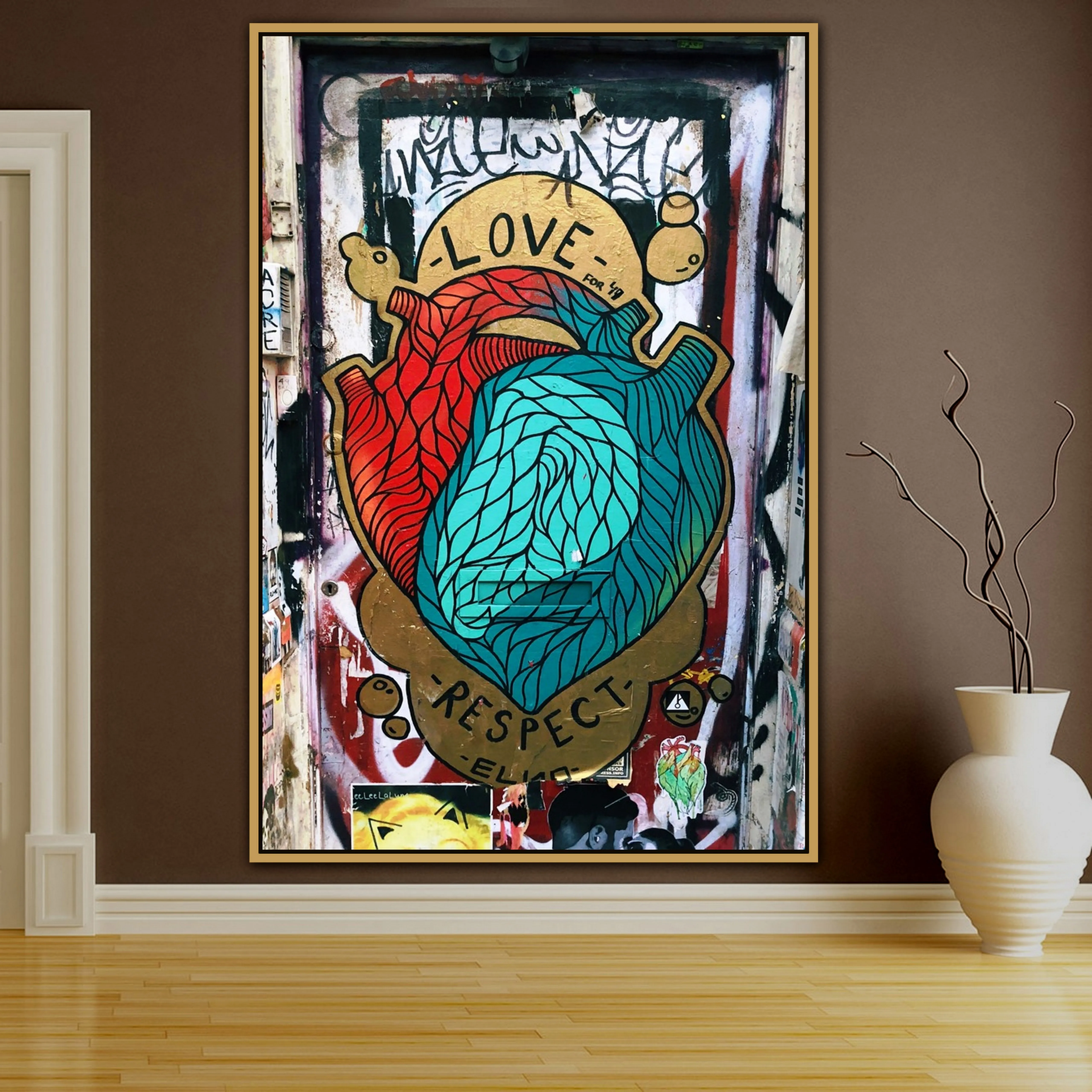

Love Respect Urban Street Art Graffiti Wall Art Poster Wall Photo Pictures Wall Art Living Room Wall Decor Painting Canvas Print