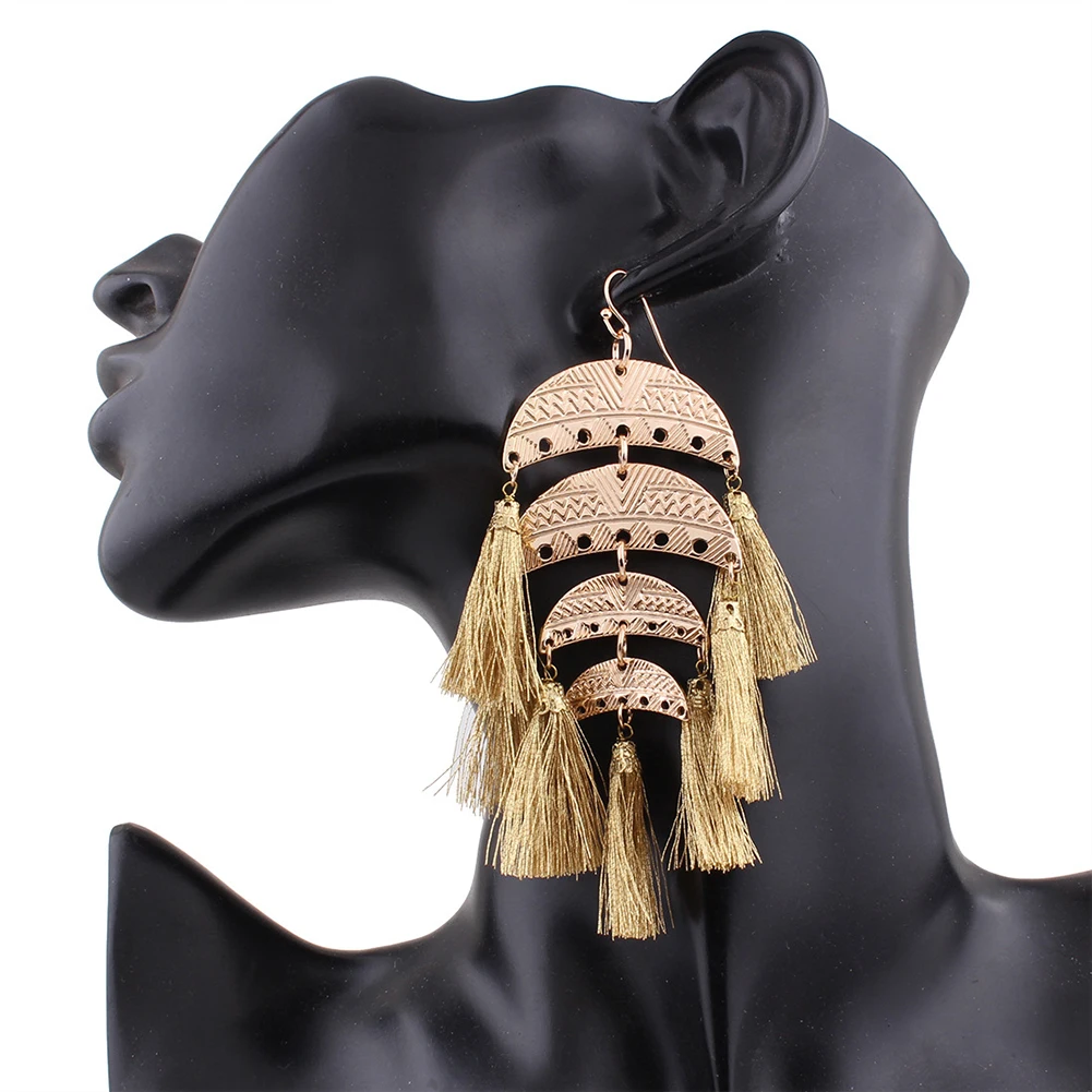 Boho Кисточки из бахромы крюк для люстры мотаться себе Серьги Для женщин Модные