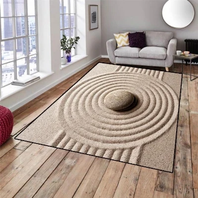 Еще коричневый песчаный пляж волны большими камнями 3d принтом Нескользящие