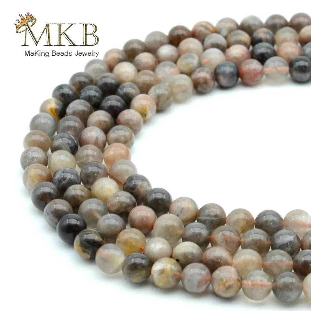 Драгоценный камень черный солнце естественно округленные бусины для ювелирная