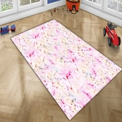 

Else Pink Yellow Blue Feathers Lines Geometric Modern 3d Print Non Slip Microfiber Children Kids Room Decorative Area Rug Mat