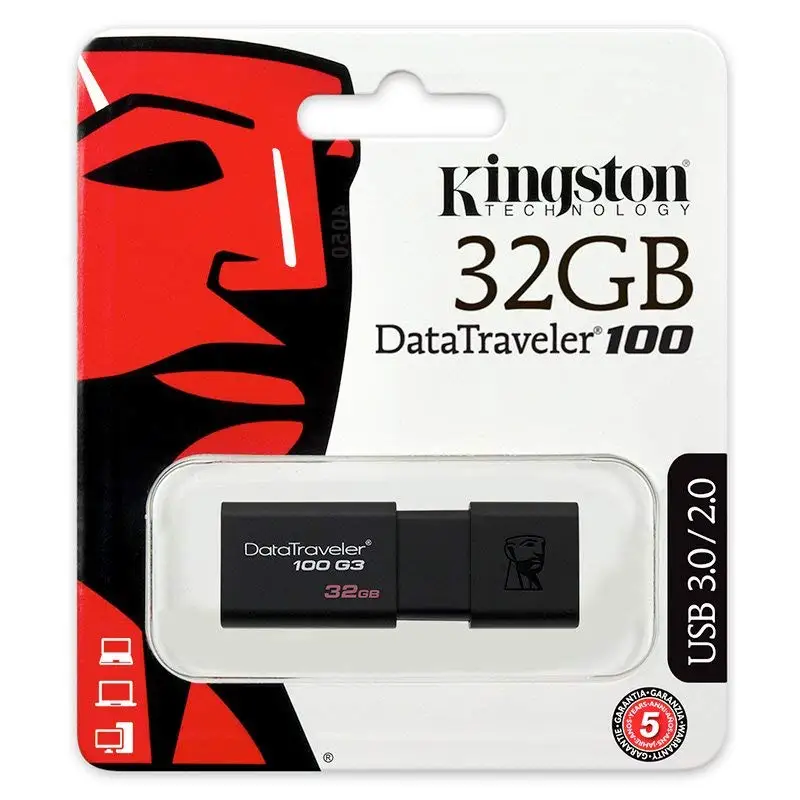 Kingston USB 3 0 флеш накопитель 16 ГБ 32 64 128 Mental Pendrive Stick Ring Memoria DT100G3|USB флэш-накопители| |