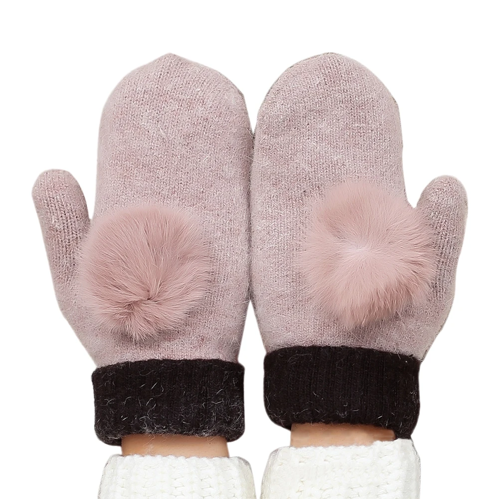 Модные милые Для женщин Зимняя утепленная теплая шерсть кролика Мех животных