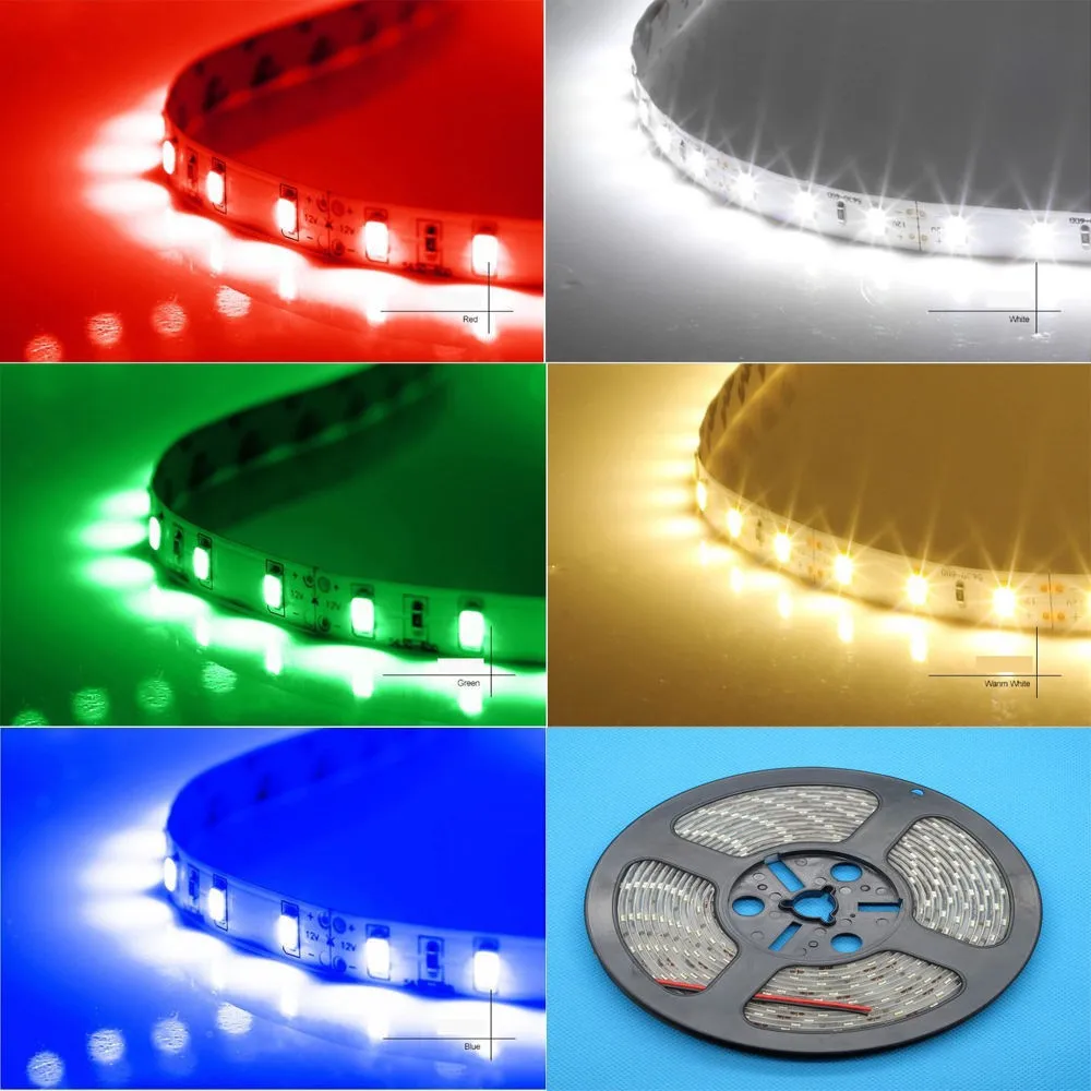 5 м Светодиодная лента DC 12 В 5050 RGB RGBW RGBWW 60 Светодиодный s/M гибкий светильник белый