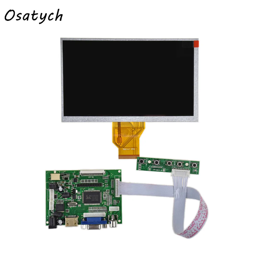 

7 inch 800*480 LCD Screen Display Monitor for Raspberry Pi + Driver Board HDMI/VGA/2AV Replacement