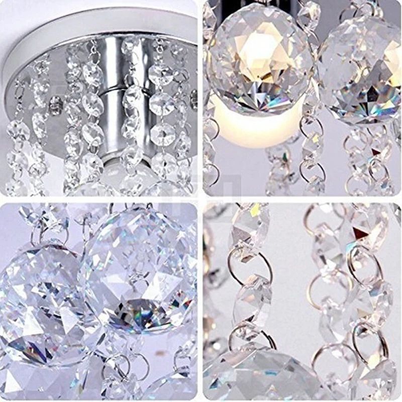 Candelabro de bolas de cristal LED de brillo moderno, lámpara de cristal E27/26, accesorio de iluminación, lámpara de techo colgante, iluminación de cristal