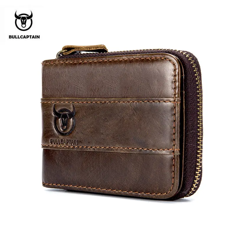 Кошелек BULLCAPTAIN RFID из воловьей кожи тонкий дизайнерский брендовый кошелек Новое