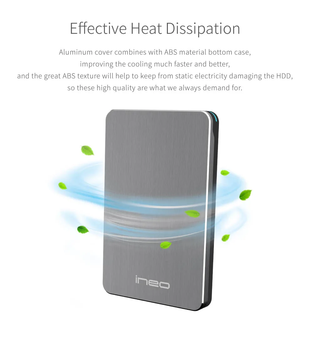 Ineo HDD чехол алюминиевый без инструментов Внешний USB C 3,1 Gen 2 type-C to SATA 2," жесткий диск SSD корпус Caddy [C2513]