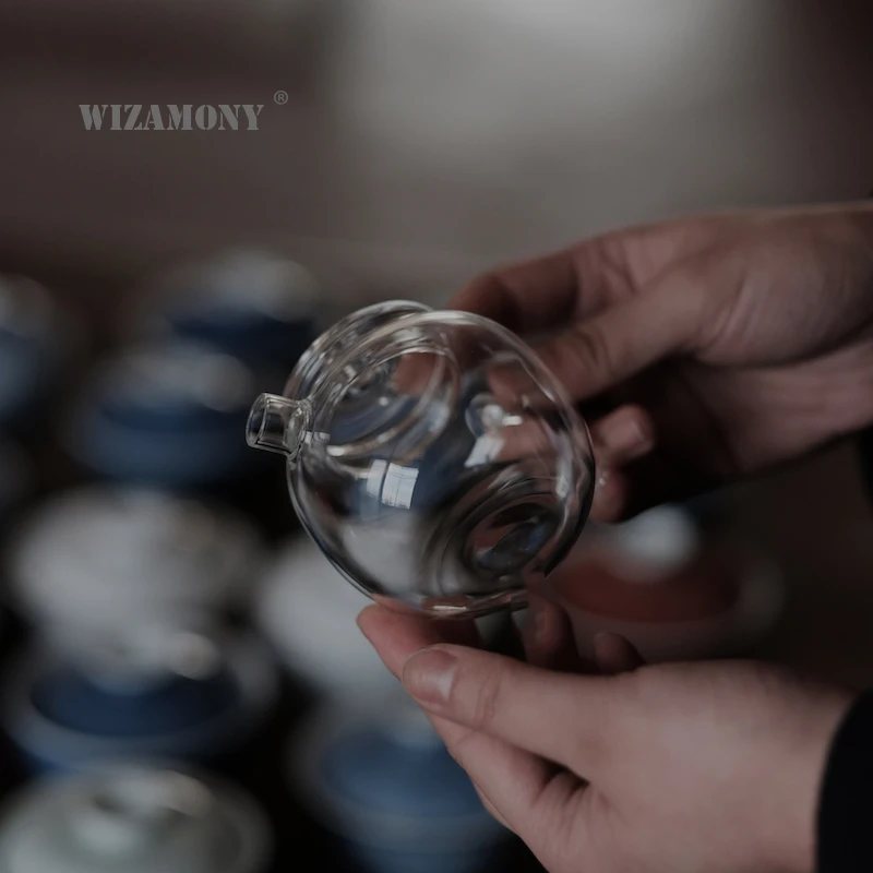 Wizamony 135 мл ручной работы высокоборосиликатный стеклянный чайник термостойкая чайная посуда подходит для чая заваренный чай набор чайных комплектов