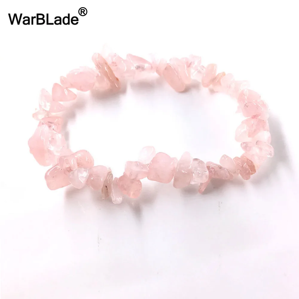 Rose Quartz WarBLade 10 шт. натуральный браслет с драгоценным камнем стрейч чип бусины самородки гранат кристалл черный оникс Amazon браслет браслеты для женщин - Окраска металла: Rose Quartz