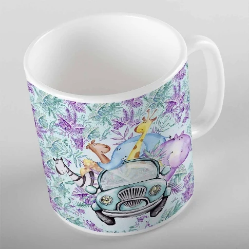 Else Blue Sweet Bear Animals Boy Children Kids 3D Digital Printing Modern Turkish Ceramic Porcelain Coffee Tea Milk Cup Mug | Дом и сад