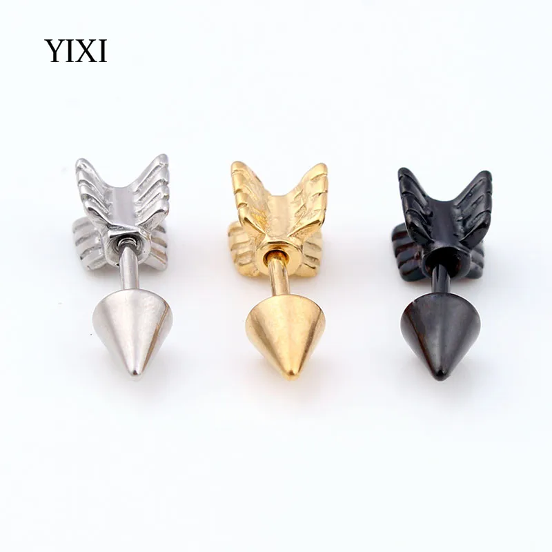 YIXI 6 мм 10 Серьги стрелы Мужчины Женщины унисекс хряща серьги гвоздики из