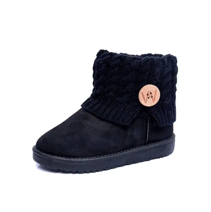 Новинка года; модные зимние шерстяные теплые ботинки; botas mujer; зимние женские ботинки с украшением в виде пуговиц; ботинки на платформе; ботильоны; sh005