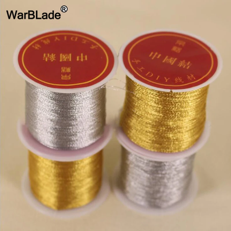 WarBLade 0 2 мм 4 6 8 1 Золотой и Серебряный нейлоновый шнур веревочная нить из бисера DIY