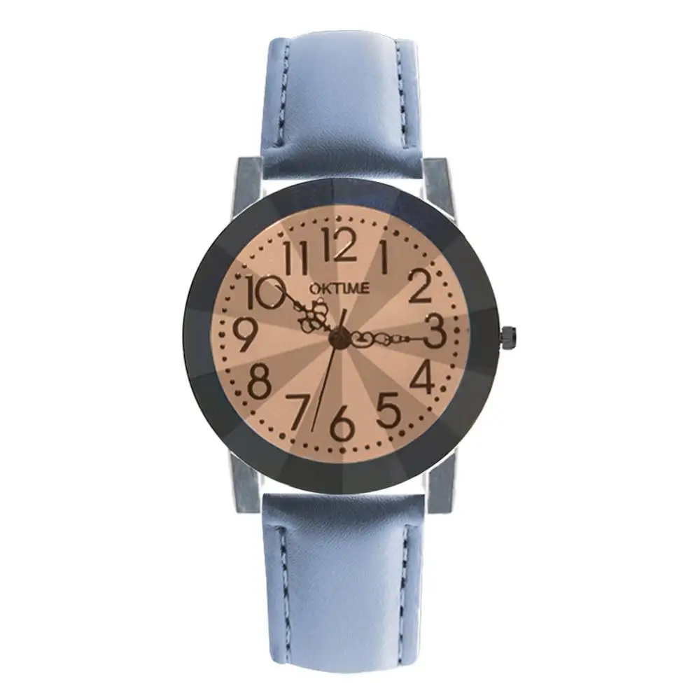 Часы наручные мужские и женские кварцевые с ремешком из искусственной