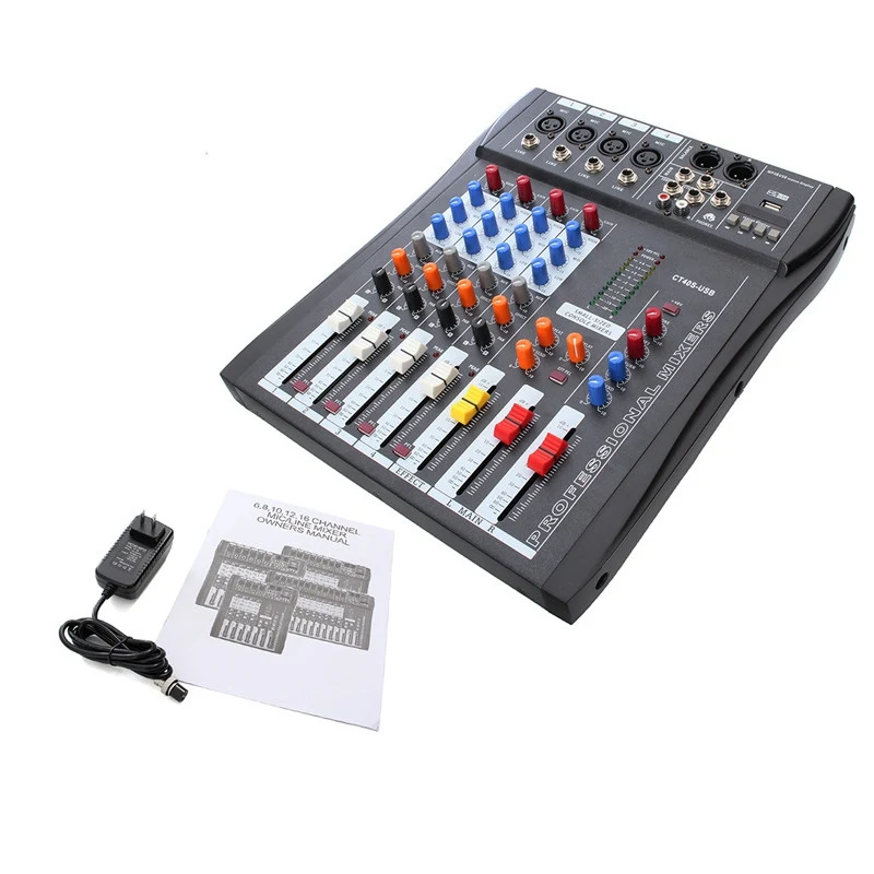 ELM караоке аудио DJ микшер консоли Professional 4 канала микшерный микрофон усилители