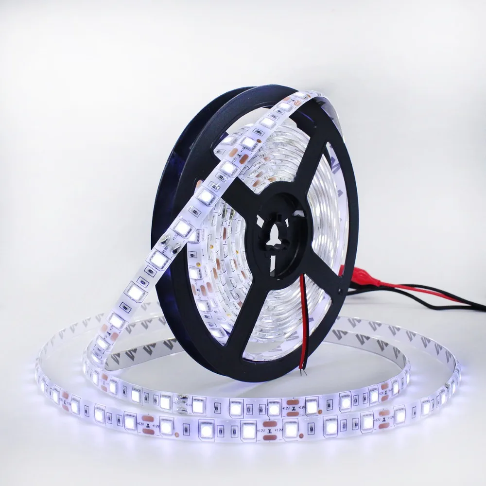 SMD 5050 Светодиодные ленты 5 м 60 светодиодов/M AC/DC 12V гибкая лента светодиодная
