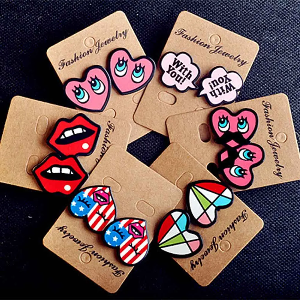 Женские серьги гвоздики с красными губами|colorful stud earings|stud earringsgirls earings |