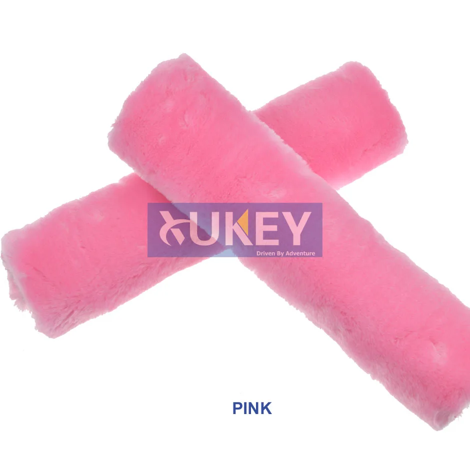 pink XUKEY из искусственной овчины, шерсти, меха, Авто Ремень безопасности, подплечники, чехол, зимний пушистый жгут, ремни безопасности, чехлы для сидений, стиль автомобиля, розовый - Название цвета: pink