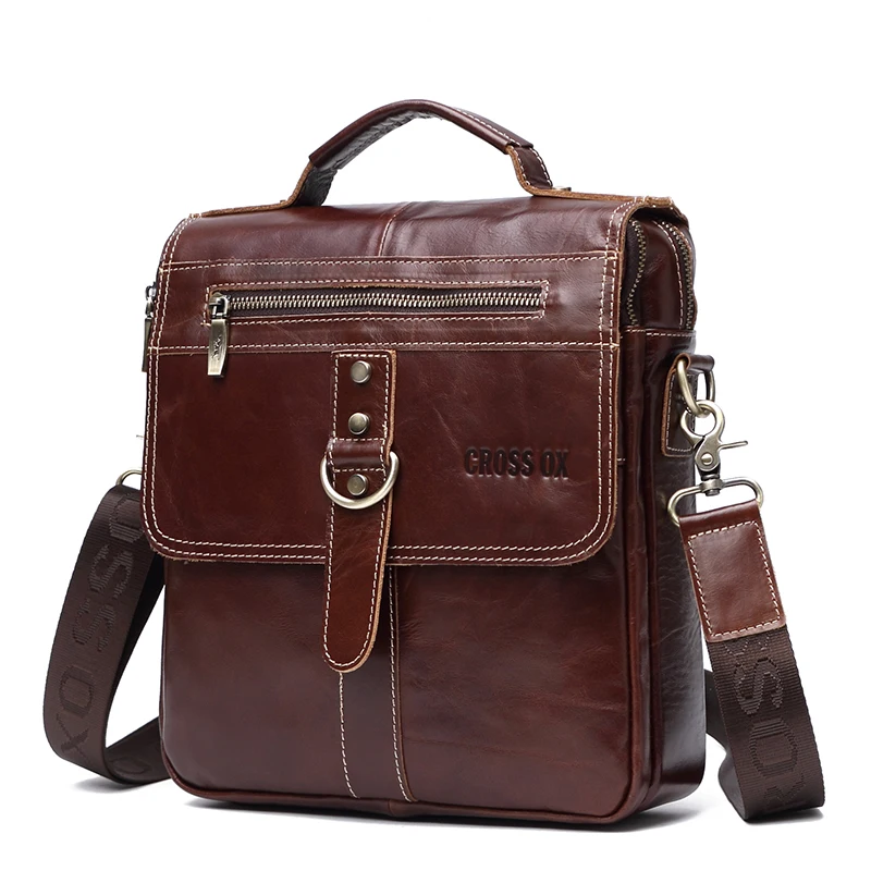 CROSS OX Кожаная сумка в классическом стиле SL394|leather shoulder bag|shoulder bagscross ox |