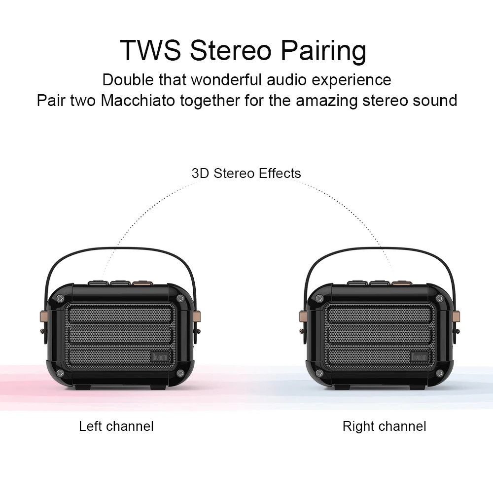 Divoom Macchiato Портативный беспроводной bluetooth динамик с fm-радио функция TWS Подарочная посылка Поддержка IOS и Android системы