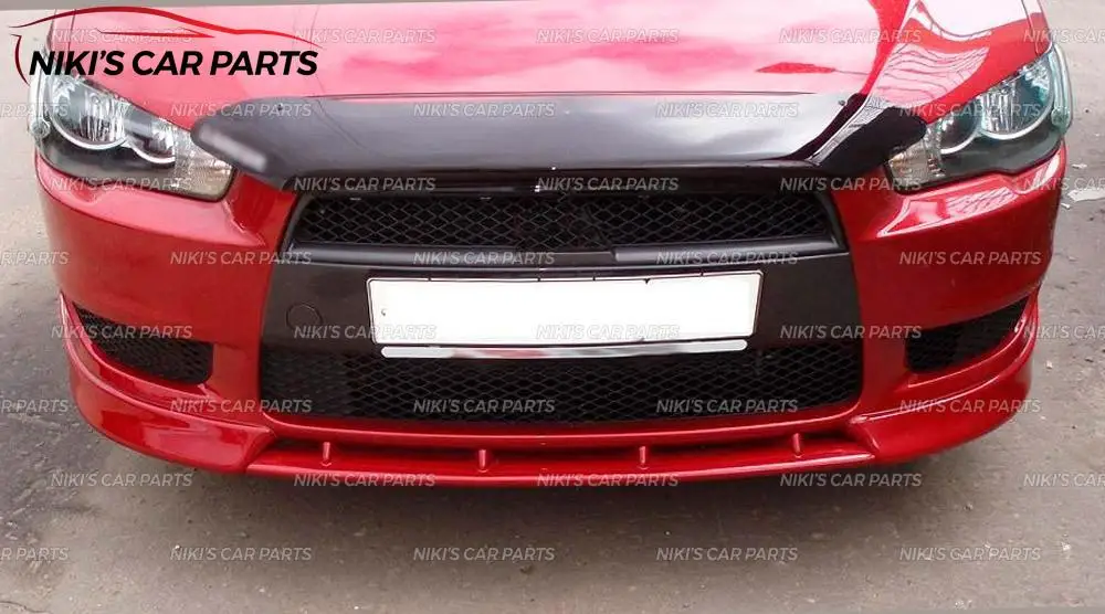 Клыки и центральная вставка для Mitsubishi Lancer X 2007-2010 на передний бампер ABS пластик литье украшения автомобиля Стайлинг тюнинг