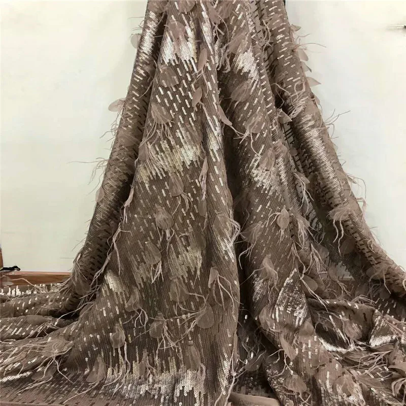 Лидер продаж вышивка французскими перьями кружева африканские Свадебные