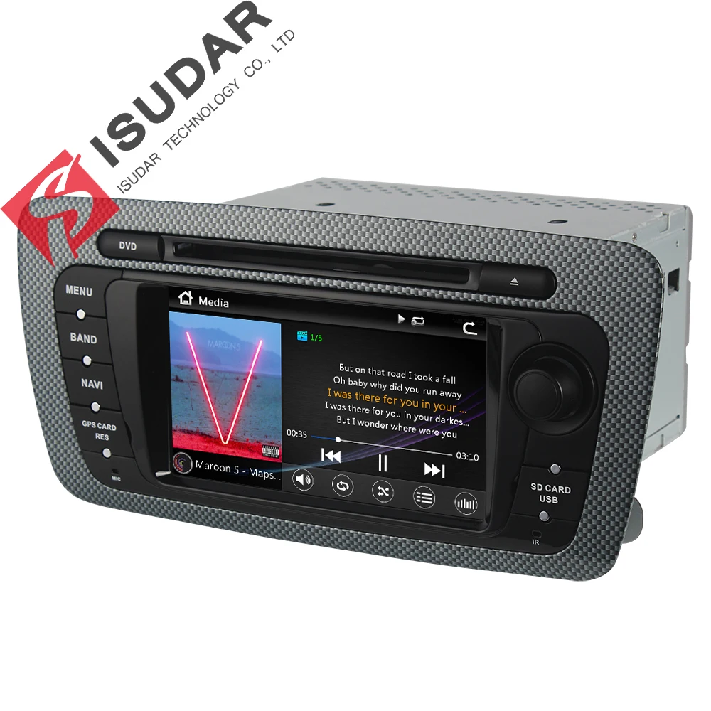 Isudar автомобильный мультимедийный плеер gps 2 Din DVD Automotivo для сиденья/Ibiza 2009 2010 2011 2012