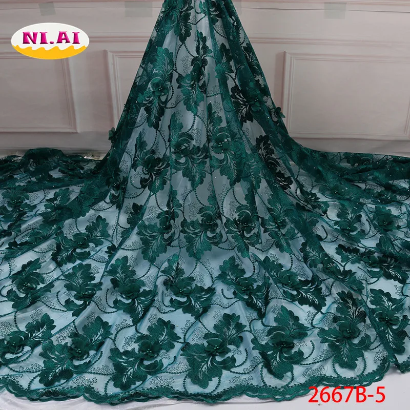 3D Lace African For Lady Nigeria Wedding Royal Blue 2019 Flower Bridal Fabric Mr2667b | Дом и сад