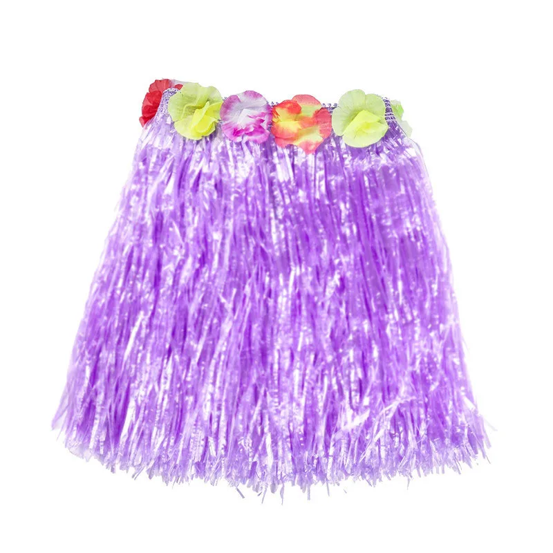 purple 30/40/60/80 см Гавайская юбка пляж Луау вечерние украшения танец хула платье-травка тропический вечерние поставки - Цвет: purple