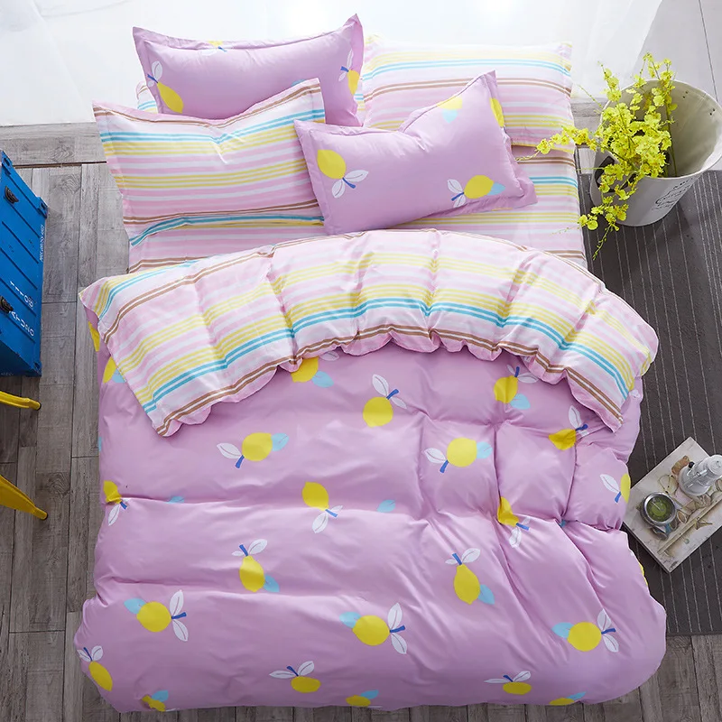 Soft Cotton Bedding Set Duvet Cover Sheet Pillowcase 3/4 pcs Bed Linen Kids Child Bedclothes Single Twin Queen King Size 150x200 | Дом и сад