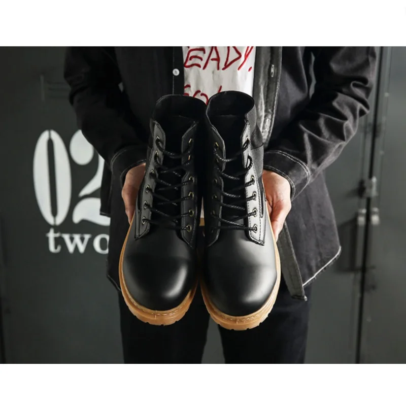 Популярные мужские армейские ботинки в стиле ретро зимняя модная мужская черная