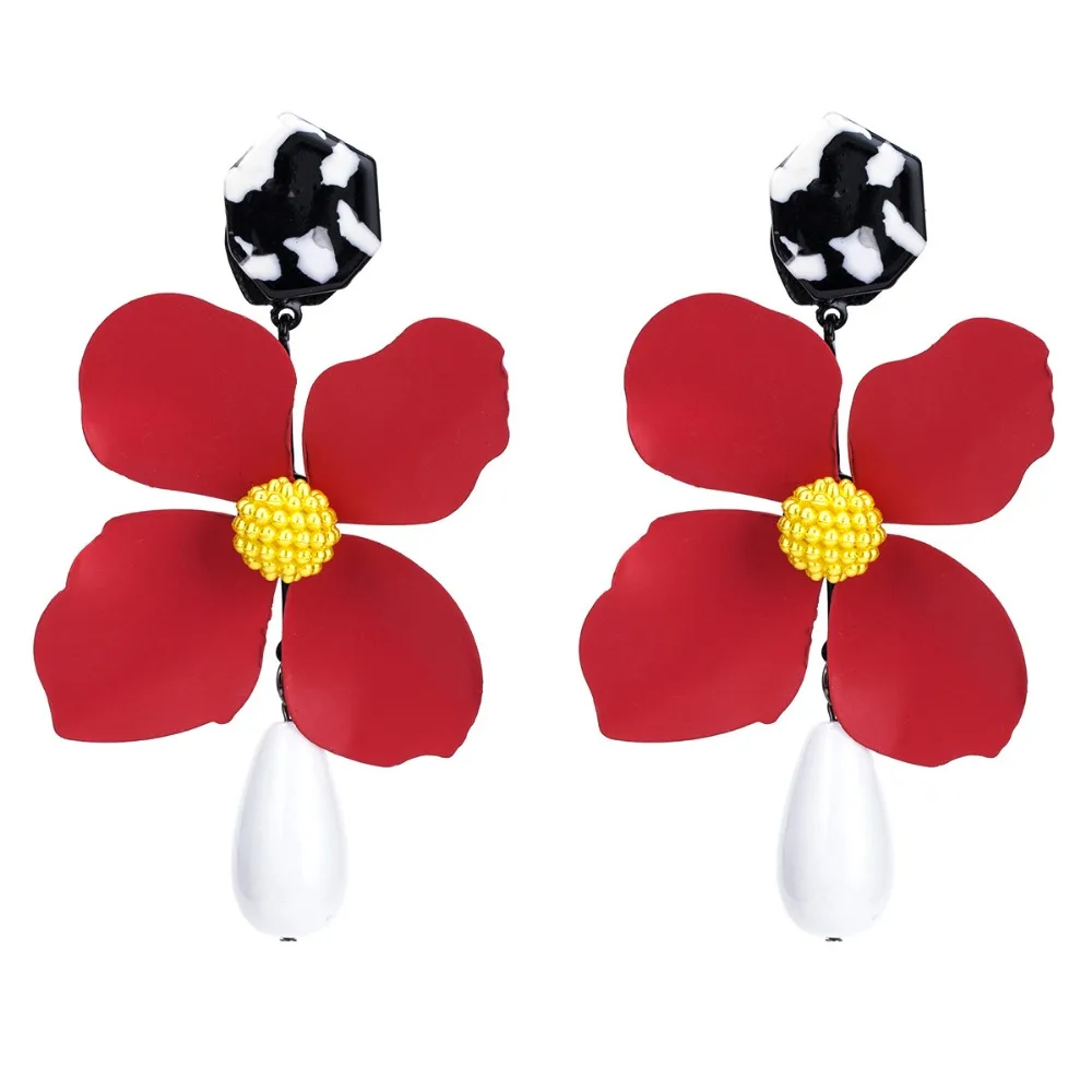Boho Fashion Statement Earrings Big flower Dangle Drop Bijoux Jewelry Accessories For Woman Girl | Украшения и аксессуары