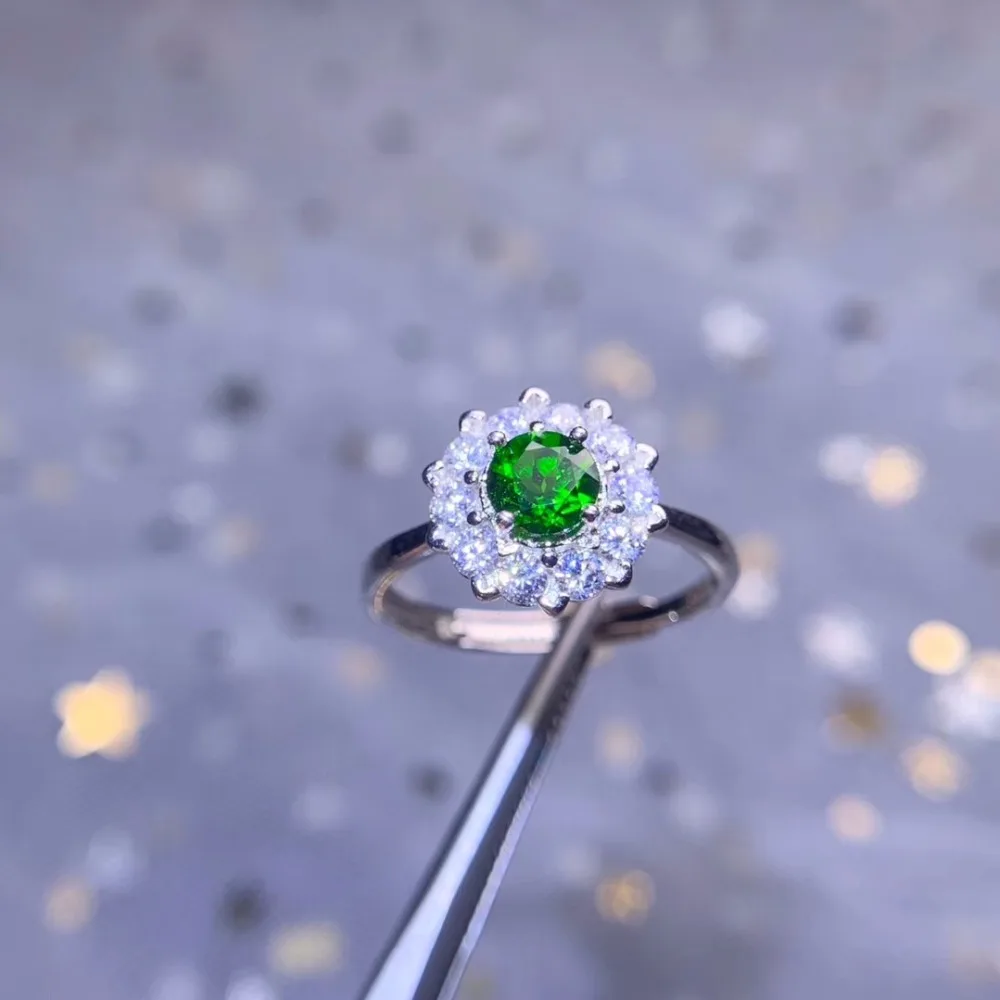 KJJEAXCMY бутик ювелирных изделий 925 с инкрустацией, из чистого серебра естественный диопсид драгоценный камень женское кольцо поддержка обзор новая роскошь