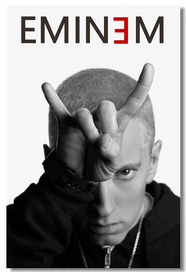 На заказ холст Настенный декор плакат Eminem Настенная Наклейка хип хоп обои Rap Rapper