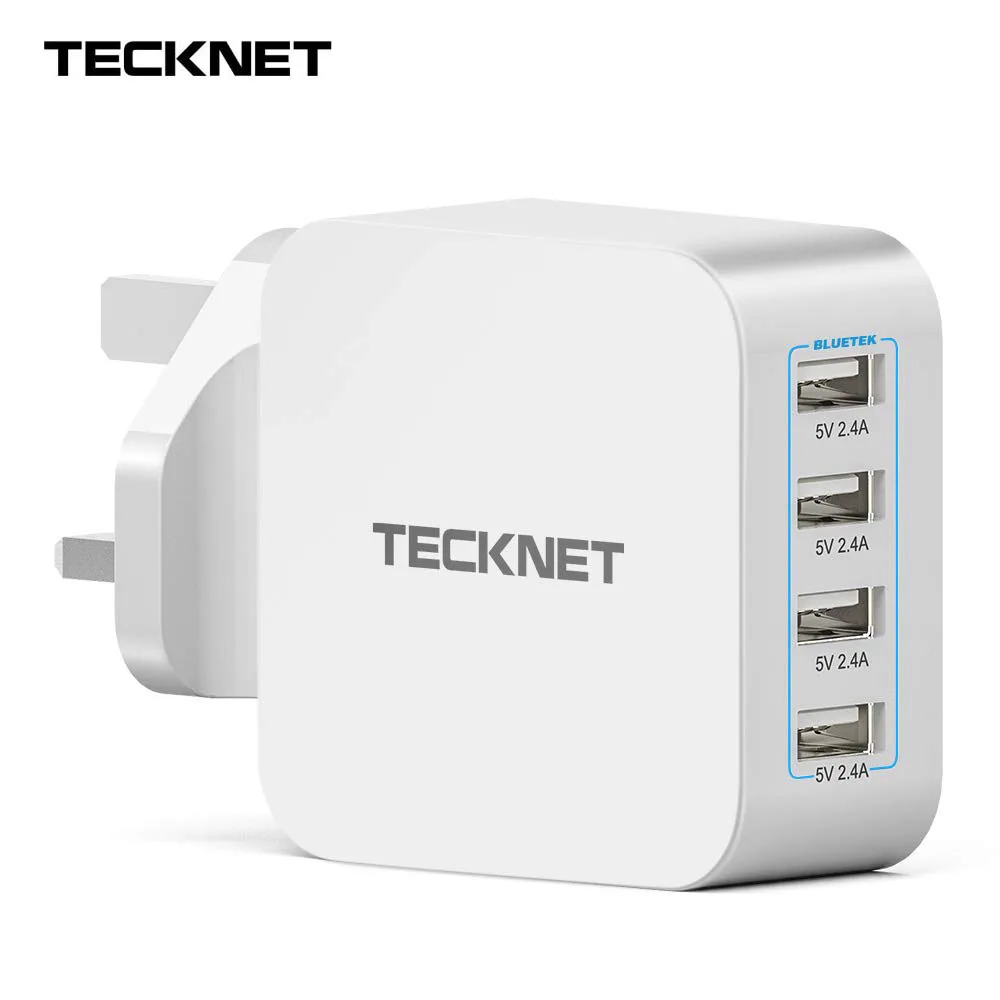 Сетевое зарядное устройство TeckNet 4 порта 8А/40 Вт адаптер питания для iPhone
