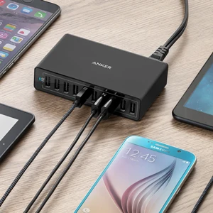 Anker 60 W 10-Порты и разъёмы USB Wall Зарядное устройство питания Порты и разъёмы 10 для iPhone X/8/7/6s/плюс iPad Pro/Air 2/mini Galaxy S7/S6/Edge/плюс Note 5/4 более
