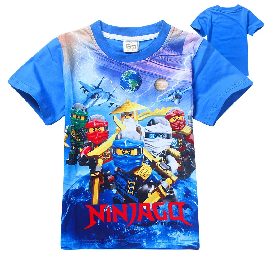 Детские комплекты одежды Ninjago от 4 до 9 лет летние хлопковые топы для мальчиков