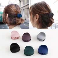 simple circular arc clip set with pure color frosted texture bath hair claw women hair accessories