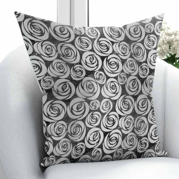

Else Black Gray Roses Floral Flowers Nordec Design 3D Pattern Print Throw Pillow Case Cushion Cover Square Hidden Zipper 45x45cm