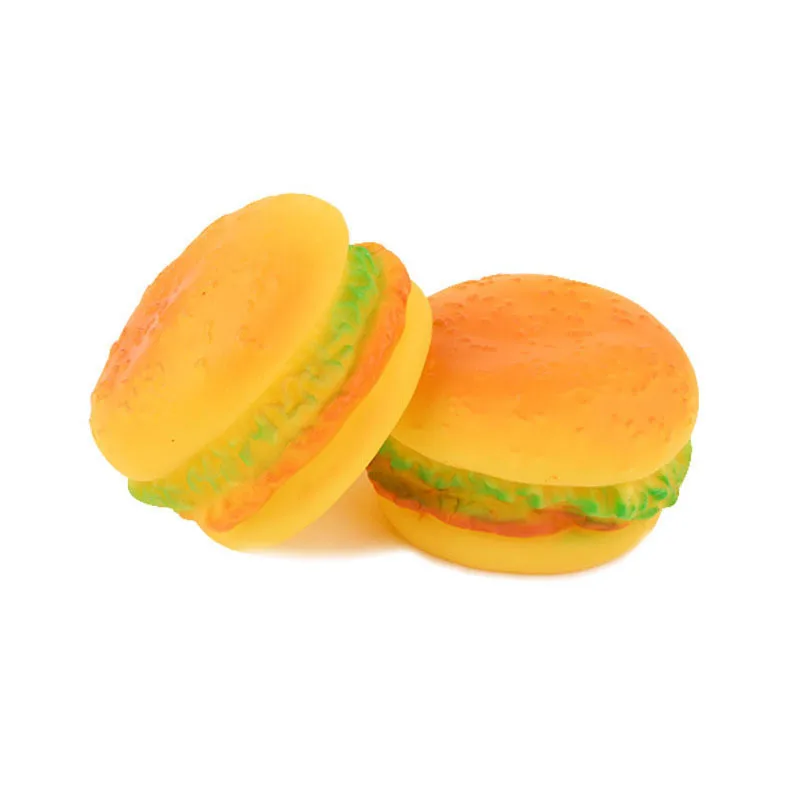 KIMHOME PET Interactive Dog Toys For Small Dogs Vinyl Glue Hamburger Squeak Puppy Toy Diameter 8.5cm Chew Bite Resistant | Дом и сад