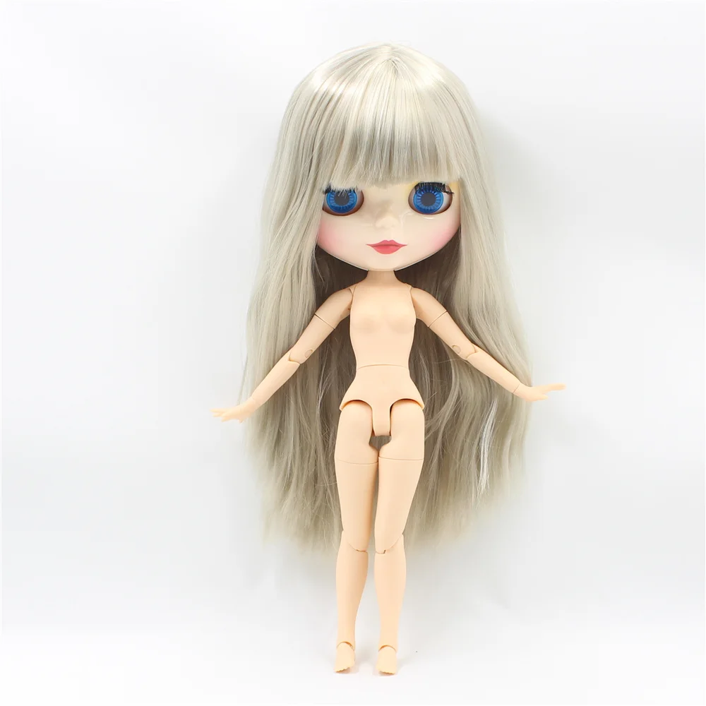 Nude 30cm blyth doll white skin silver long straight hair with bangs JOINT body ICY DIY bjd 1/6 fashion toys No.260BL8800 | Игрушки и