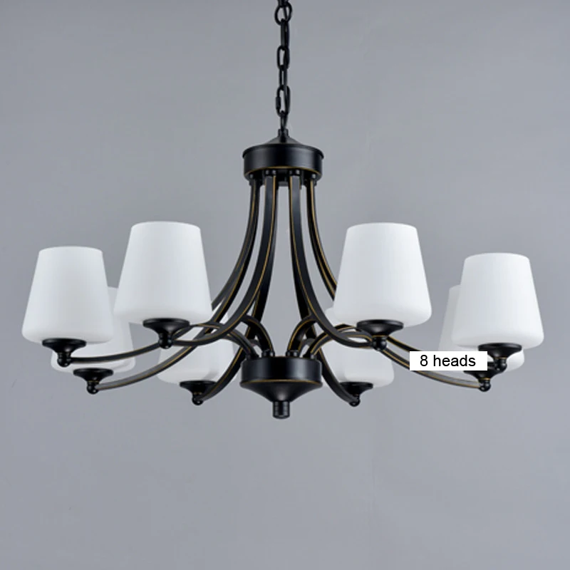 

Europe America country village Glass Iron chandelier light lamp ancient retro vintage 3 5 6 8 arms lights chain hanging light