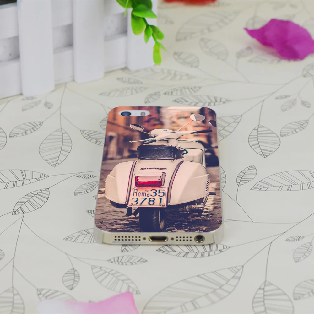 C0956 Piaggio Vespa скутер дорожный Прозрачный Жесткий Тонкий чехол для Apple IPhone 4 4S 4G 5 5G 5S SE