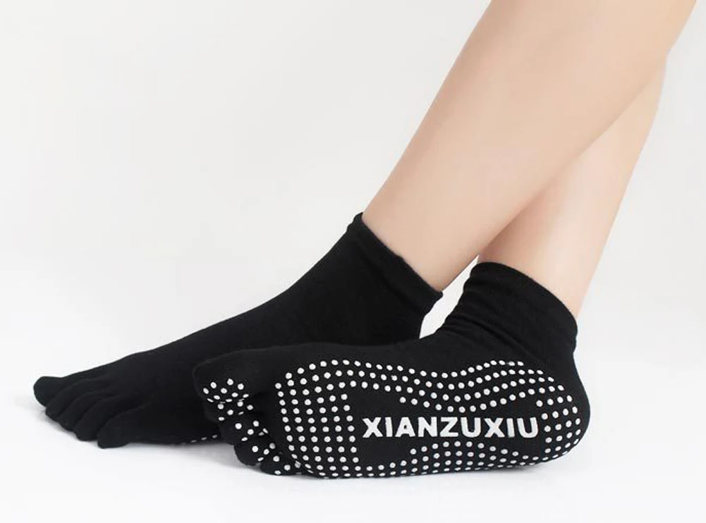 Новинка 2018 женские хлопковые цветные носки для йоги спортзала Нескользящие