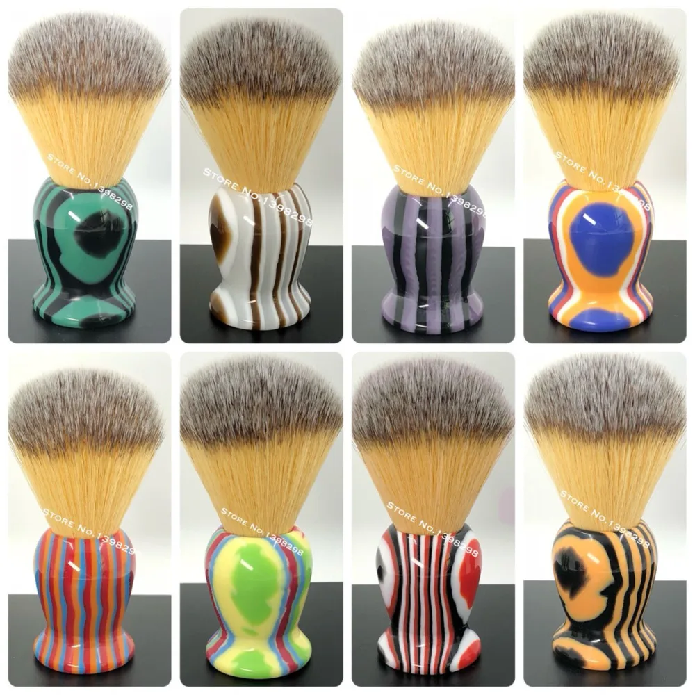 Щетка для бритья из синтетических волос CSB с узлом 20 мм полосатая ручка узором