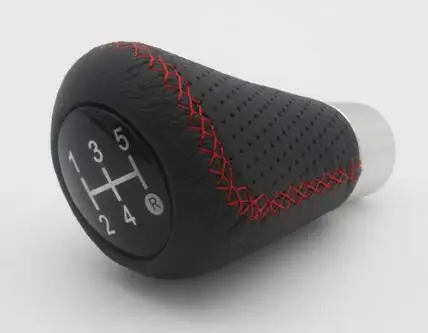 5 скоростей черная красная кожаная алюминиевая ручная ручка переключения