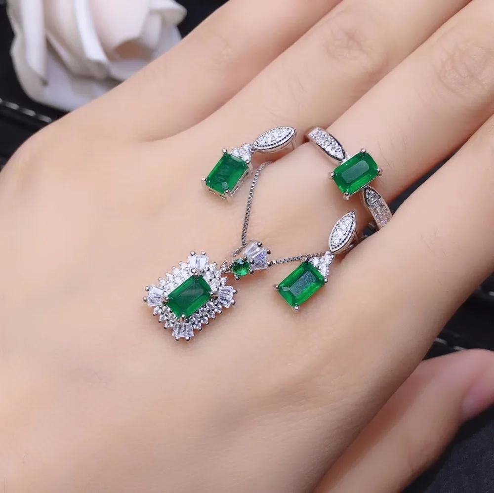 Женский комплект из колье и серёг серебра 925 пробы | Украшения аксессуары