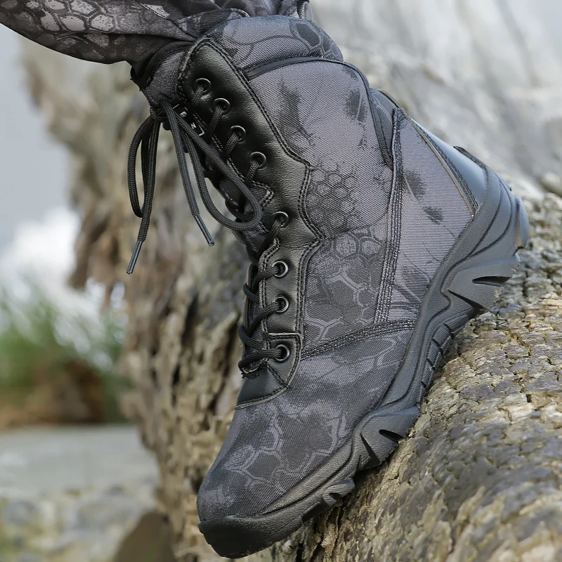 Мужские военные тактические ботинки; сезон осень-зима; износостойкие армейские ботинки; кожаные армейский ботинки; Безопасная рабочая обувь; ботильоны